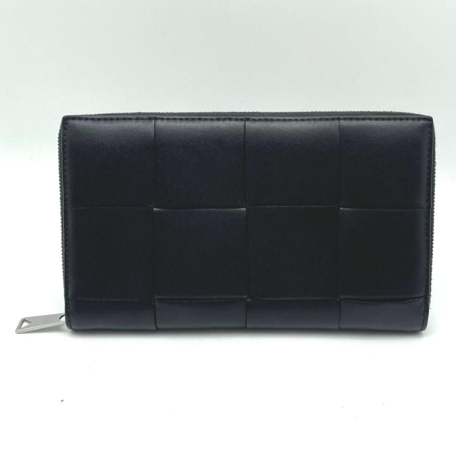 ボッテガヴェネタ 長財布 マキシイントレチャート レザー 黒