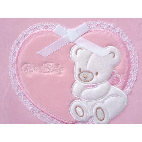 名入れ ベビー アルバム 台紙8枚付き 台紙が増やせる 刺繍名入れベビーフォトアルバム ベビーアルバム 名入れアルバム 出産祝い ボアクマ ピンク