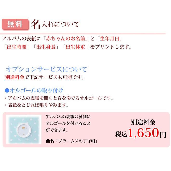 名入れ ベビー アルバム 台紙８枚付き 台紙が増やせる 名前入りベビーフォトアルバム ベビーアルバム 名入れアルバム 出産祝い ツリークロックと動物たちの画像
