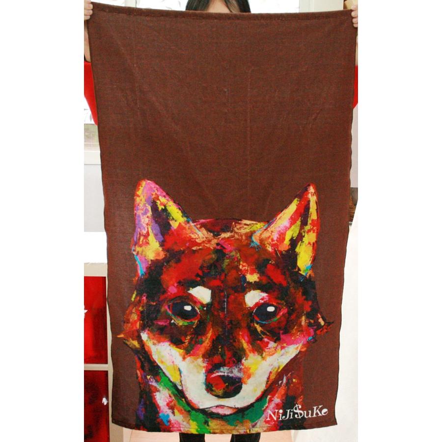 NiJi$uKe 柴犬 犬 デザイン ニジスケ 出産祝い 人気のギフト 名入れ 名前入り プレゼント 今治 日本製 大判 バスタオル インテリア_3