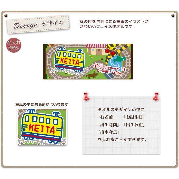 お気に入り 出産祝い 名入れ 名前入り フェイスタオル プレゼント ギフト 今治 誕生日 おしゃれ 漢字 ひらがな 手描き風デザイン でんしゃ Supplystudies Com