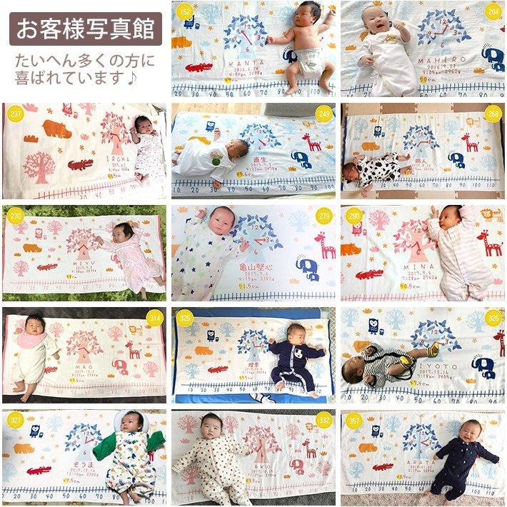 ●eギフト● メール納品 出産祝い 「ここふわ」 今治製 名入れ ガーゼケット 120cm×60cm やわらか無撚糸ガーゼ  男の子 女の子 赤ちゃん ベビー お仕立て券の画像