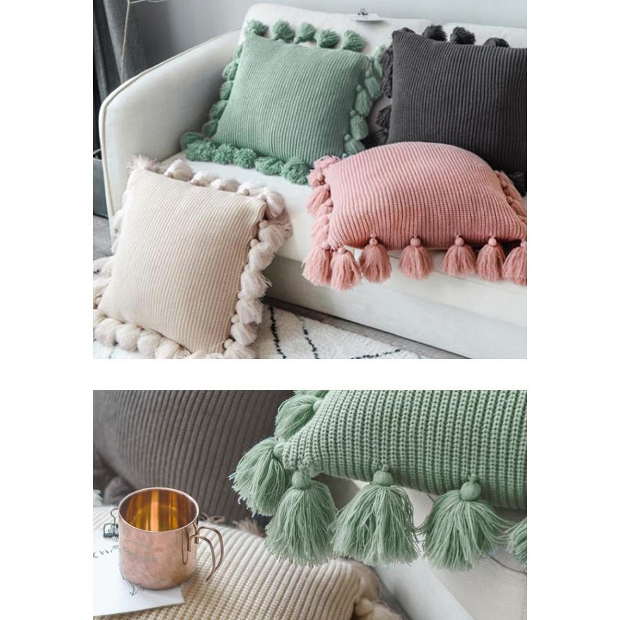 クッション タッセル 付き ニット クッションカバー 45 45 インテリア 高級感 おしゃれ 北欧 Int 219 Devilish Tokyo 通販 Yahoo ショッピング