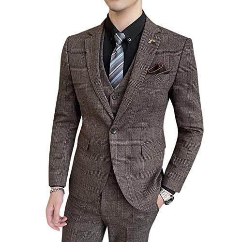 [CEEN] スーツ メンズ スリーピース ビジネス ジレベスト スリム チェック柄 紳士服 就職 結婚式 入社式 フォーマールスーツ チェック柄