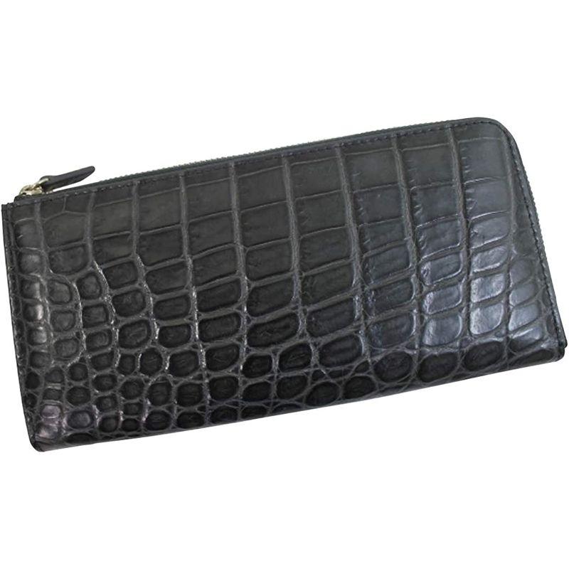 2022A/W新作送料無料 クロコダイル 財布 本物 マット仕上げ ブラック