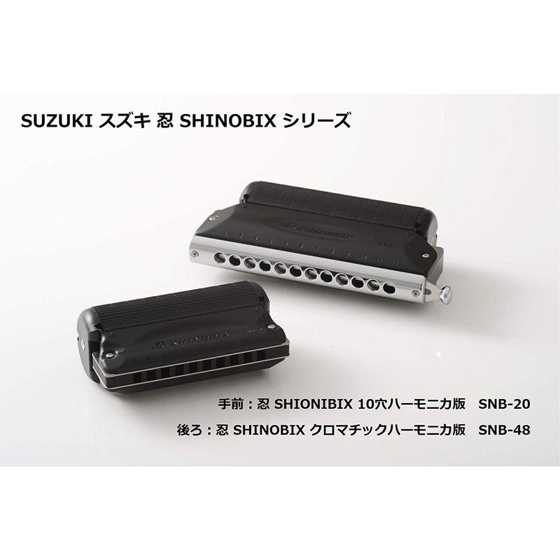 配送日指定可 SUZUKI スズキ サイレンサー付クロマチックハーモニカセット 忍SHINOBIX フルセット(C調) SNB-48  管楽器、吹奏楽器