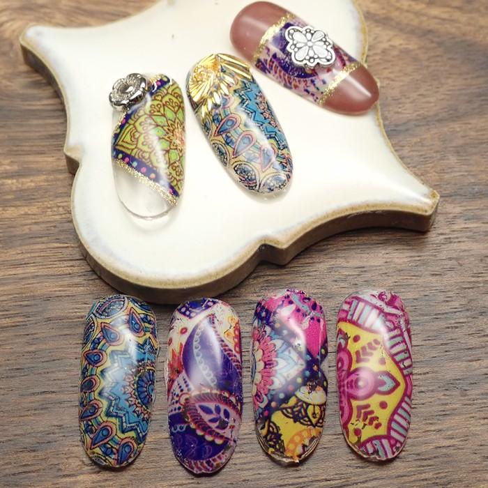 エスニックホイル ネイルホイル ボヘミアン インド モロッコ タイル ペイズリー マンダラ オリエンタル ホイル 転写 ネイルシール ジェルネイル Ethnicfoils Cocoro Nail ヤフー店 通販 Yahoo ショッピング