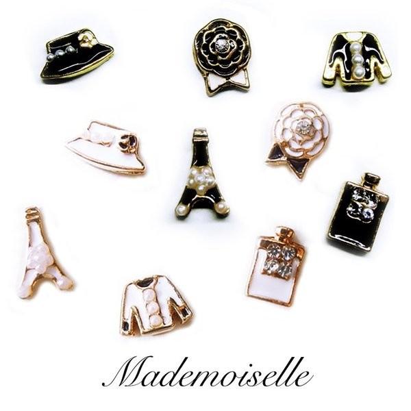 Coco コロン 香水瓶 パリネイルパーツ 2個 エッフェル塔 カメリア パール ツイードネイル レジンにも 人気商品