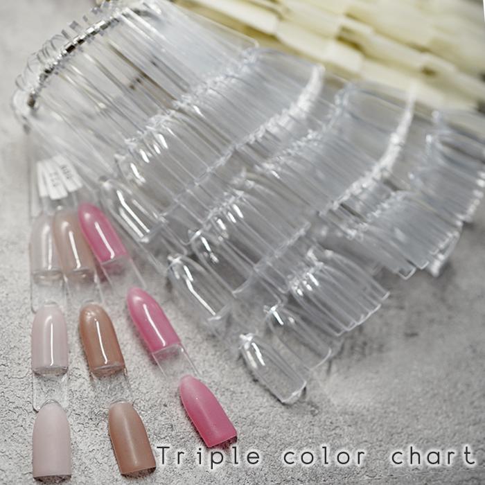 三連カラーチャート カラーチャート ジェル マニキュア ミラーパウダー 色見本 サロン 色合わせ カラージェル Triplecolorchart Cocoro Nail ヤフー店 通販 Yahoo ショッピング