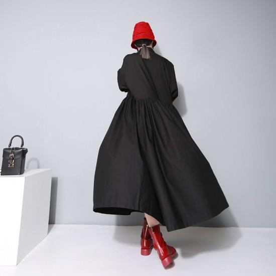 シャツワンピース モード系 モダン 個性的 ロング丈 ゆったり 体型カバー 大きいサイズ 大人可愛い 春夏 デート 女子会 M0048 Cocoroplus 通販 Yahoo ショッピング