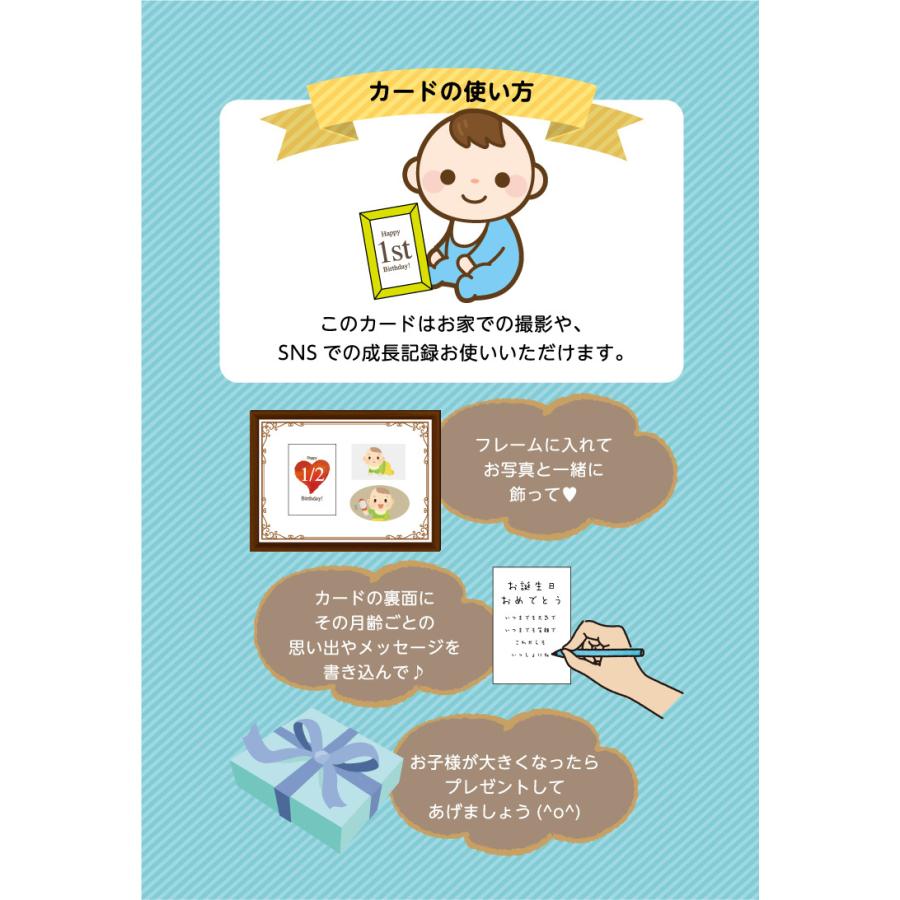 月齢 フォト ベビー マンスリーカード 3才まで使える カード ハガキサイズ 送料無料 ハート お祝い 出産祝い 別倉庫からの配送 おしゃれ 初節句 かわいい 誕生日