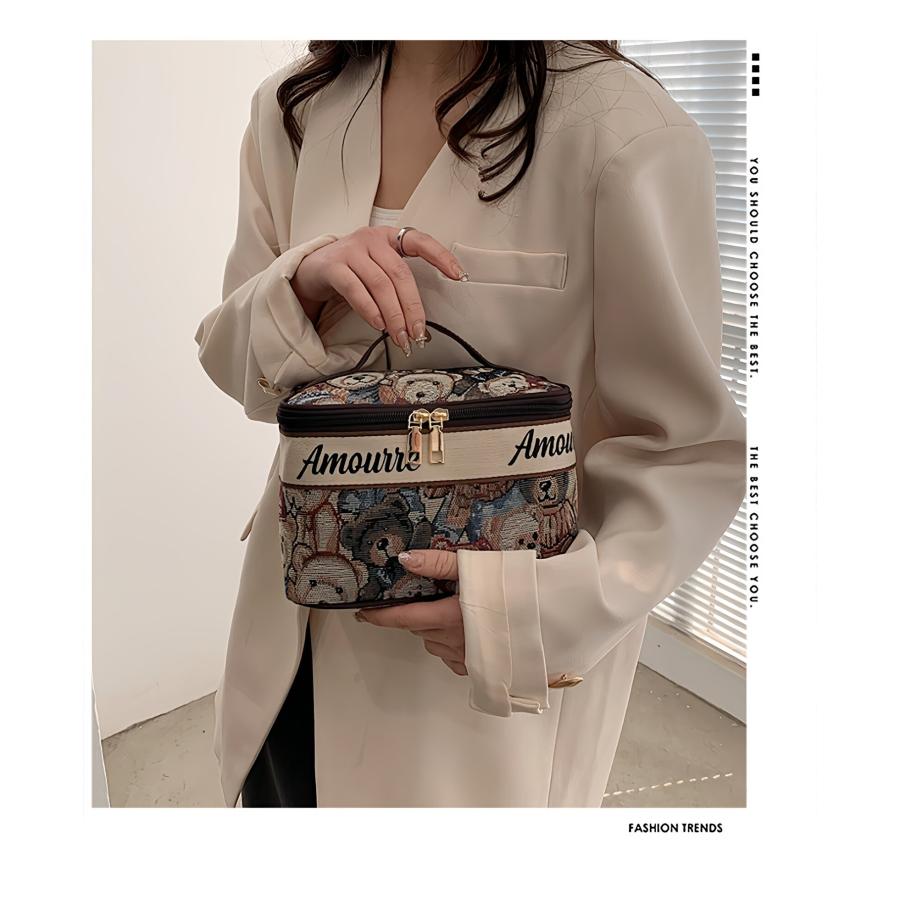 バニティポーチ 化粧ポーチ ベアー柄 メイクポーチ 大容量 大きめ 防水