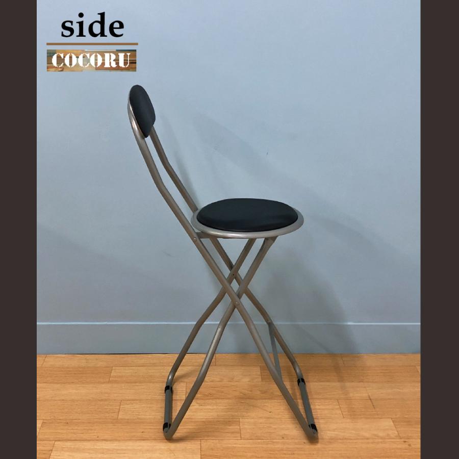 カウンターチェア 折りたたみ ハイチェア パイプ椅子 座面高さ61.5cm
