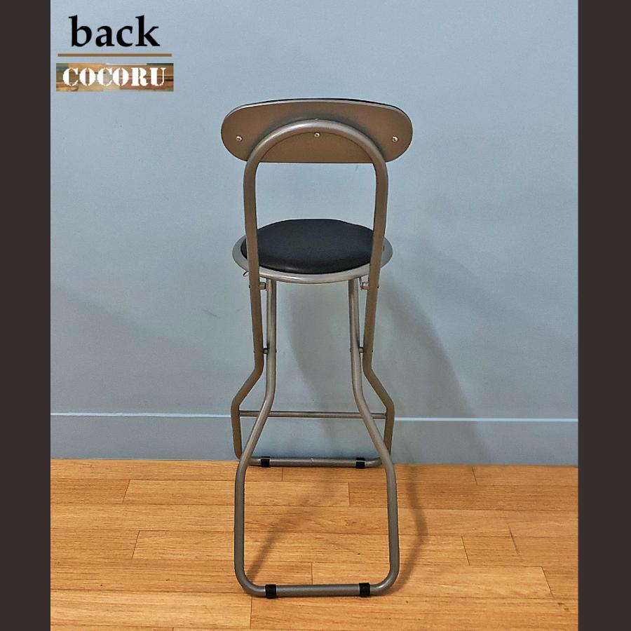 カウンターチェア 折りたたみ ハイチェア パイプ椅子 座面高さ61.5cm