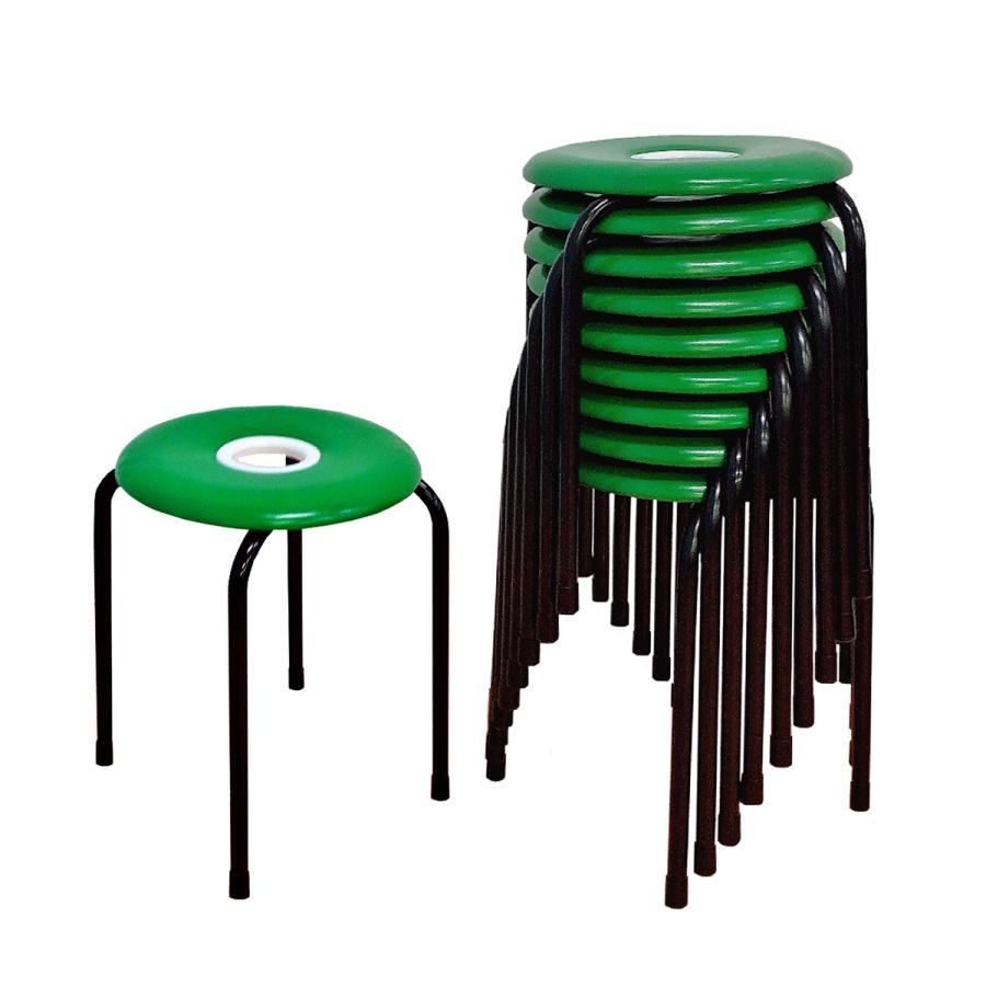 日本製 パイプ椅子 ドーナツ 10脚セット 送料無料 スタッキングチェア