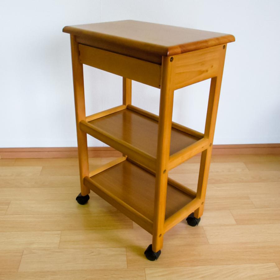 キッチンワゴン 木製 3段 キャスター付き 引き出し付き キッチン収納 キャビネット 作業台 サイドワゴン キッチン収納 スリム 茶 ブラウン mt-779 |  | 01