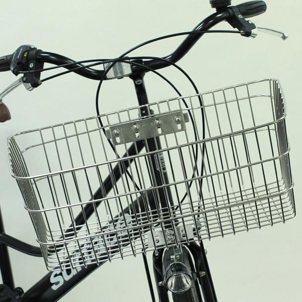 D-54ST デかーご ステンレス 大型前カゴ 幅広 横長 シルバー 前 カゴ