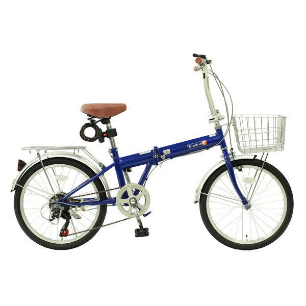 折りたたみ自転車  TOPONE（トップワン） 20インチ カゴ、カギ、ライト付き 6段変速 KGK206LL-09 モスグリーン TOPONE（トップワン） KGK206LL 折りたたみ自転車 軽量 20インチ カゴ
