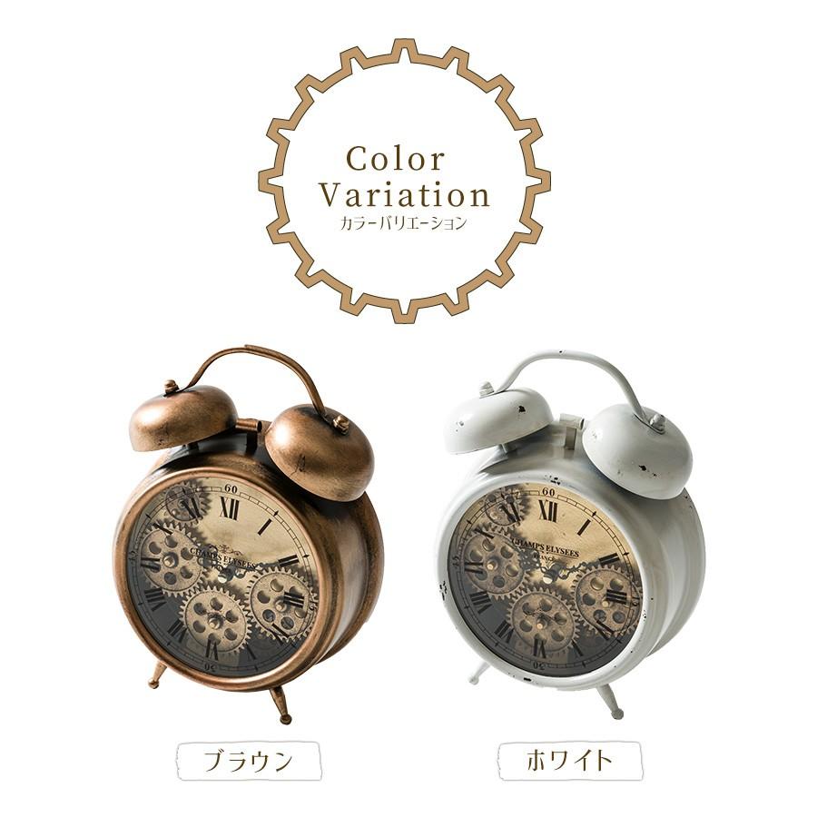 置き時計 ヴィンテージ風 卓上時計 レトロ調 時計 歯車 ギア アンティーク時計 インテリア時計 スチームパンク 静音 Uni 家具のcocosa 通販 Yahoo ショッピング