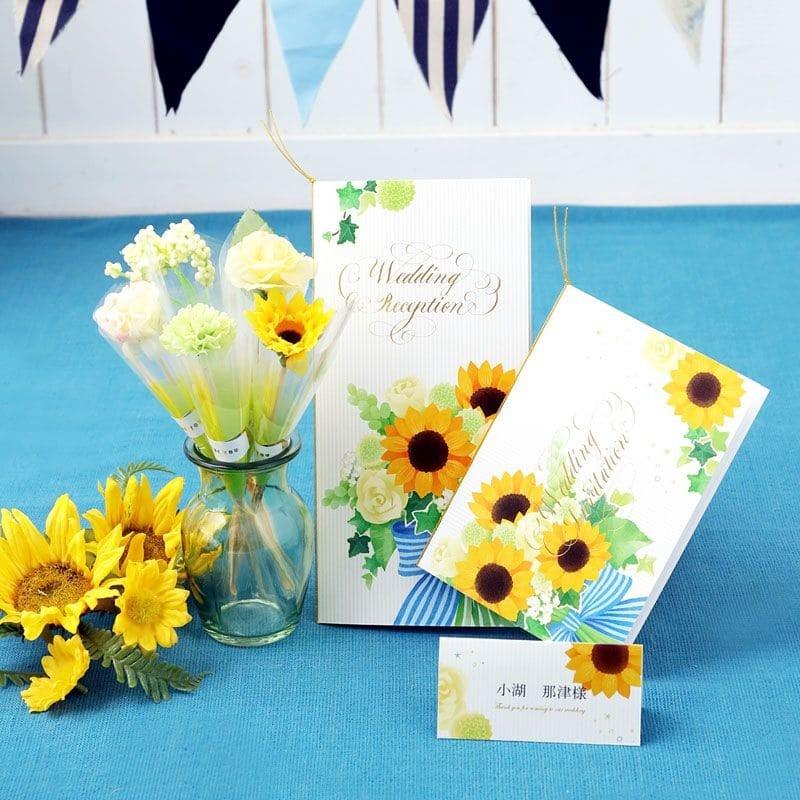 結婚式 招待状 ひまわり 夏 手作り キット おしゃれ 安い 用紙 10部1セット Invsunflower ココサブ 通販 Yahoo ショッピング