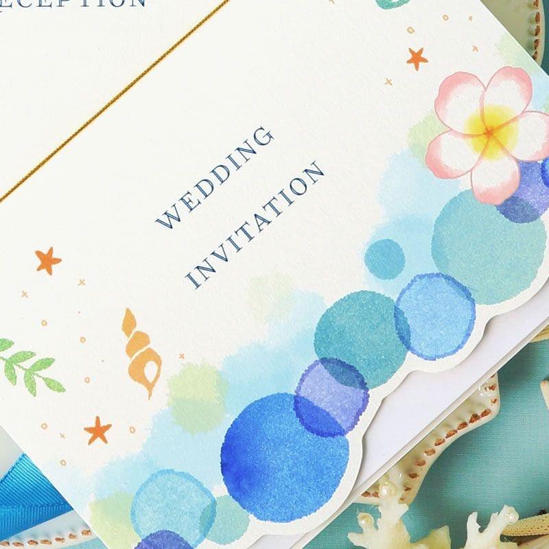 国内外の人気集結 結婚式 招待状 海からの祝福 手作り キット おしゃれ 安い 用紙 10部1セット Dprd Jatimprov Go Id