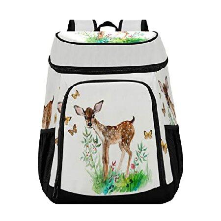 海外から人気アイテムを直輸入Cute Sika Deer Cooler Backpack Leakproof Backpack Cooler Insulated Lunch Cooler Bag 30 Cans Camping Coolers for Picnic Beach Road Trip