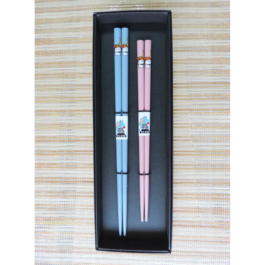 ひこにゃんカラー箸二膳入（黒箱） 【片山木工所】 : 滋賀の名品