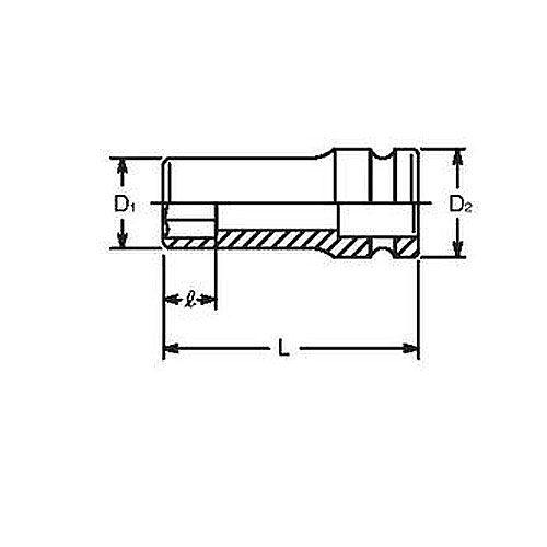 ko-ken(コーケン):3/4sq 薄肉インパクトセミディープソケット 16301X-30 6角セミディープソケット(薄肉) 3 4゛(19mm)｜cocoterrace｜02