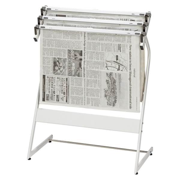 クラウン:新聞架(スチール製)3段タイプ CR-SN351-W