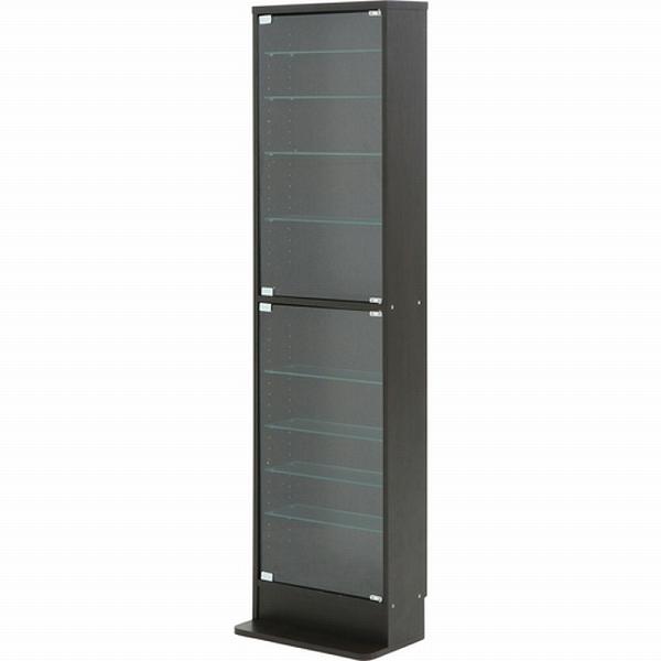 不二貿易:ガラスコレクションケース ハイタイプ 浅型 BK 00096071 コレクションケース ガラス 収納 棚