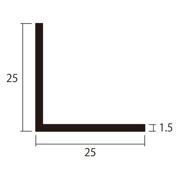 安田:【受注生産品】アルミアングル 1m 1.5x25x25mm シルバー 4本組 3100284 長尺 アルミ アングル アシバネ｜cocoterrace｜02
