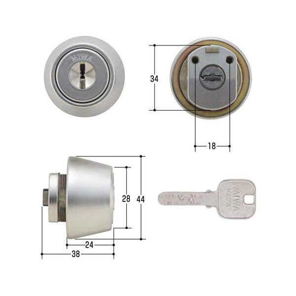 ミズタニ:MIWA取替用シリンダー MCY-259 鍵 交換用