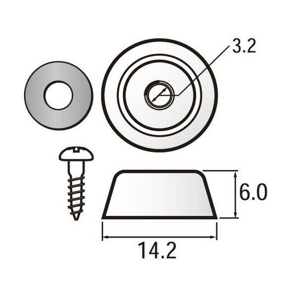福井金属工芸:額縁用裏ゴム5分 500個入 6322 額縁 壁 インテリア