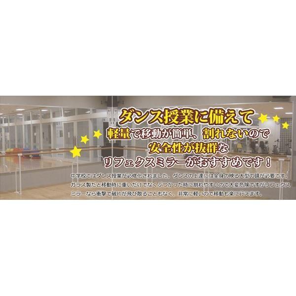 リフェクス(REFEX):移動式スポーツミラーr型121×195cm (ミラー121×181cm/キャスター奥行47cm) NRM-120(メーカー直_2
