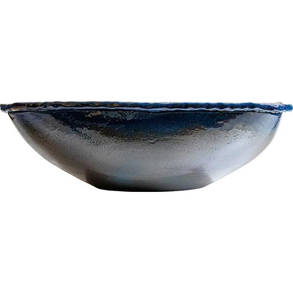 重蔵窯:利休信楽　手洗い鉢　031-X520濃藍(こい　信楽焼　手洗い　洗面　031-X520　濃藍(こいあい)　焼き物