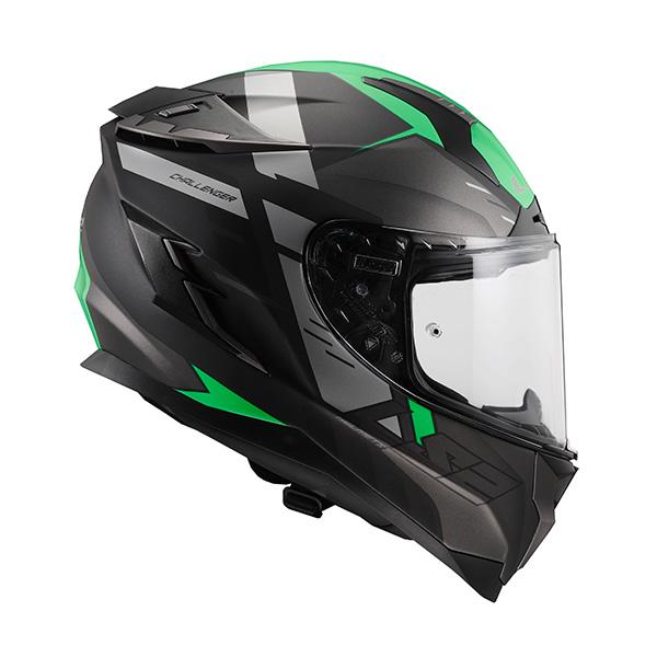 LS2 HELMETS:【国内正規品】CHALLENGER F MATT TITANIUM GLOW GREEN Mサイズ 1198C103｜cocoterrace｜03