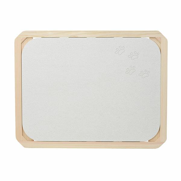 ウメザワ 珪藻土バスマット 桧フレームセット大 猫のあしあと Sagaretxe Net