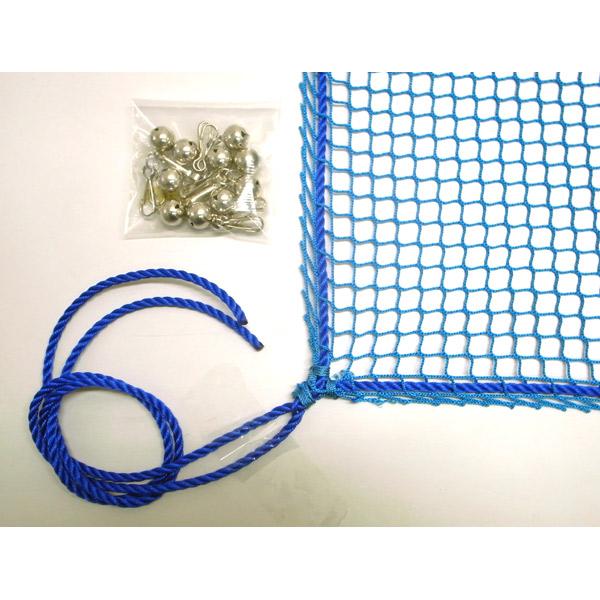 まつうら工業:鈴付き 盗難防止ネット 2.7×3.6m ブルー(15mm角目) スナップ付き鈴10個入り 4984834364018