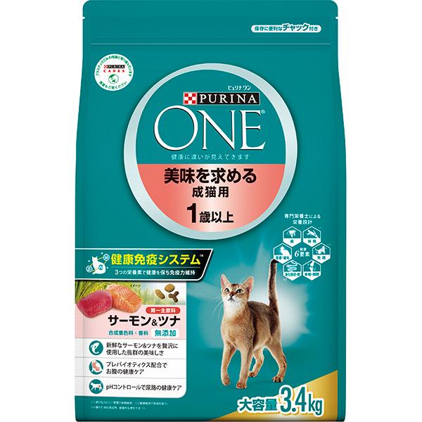 Nestle｜ネスレ日本 PURINA ONE ピュリナワン キャット 美味を求める成猫用 サーモン＆ツナ 3.4 kg