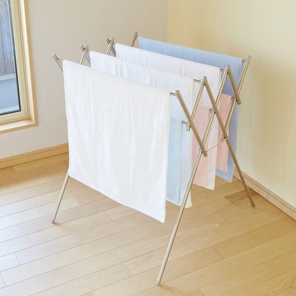 平安伸銅 伸縮ステンレス物干し 室内物干し タオルハンガー OH-90
