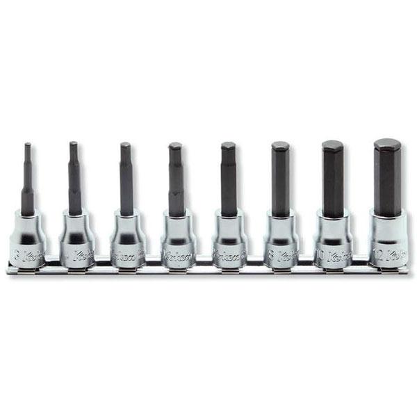 ko-ken(コーケン):3/8 （9.5mm）SQ. ヘックスビットソケット （グリップリング付）レールセット 全長62mm 8ヶ組