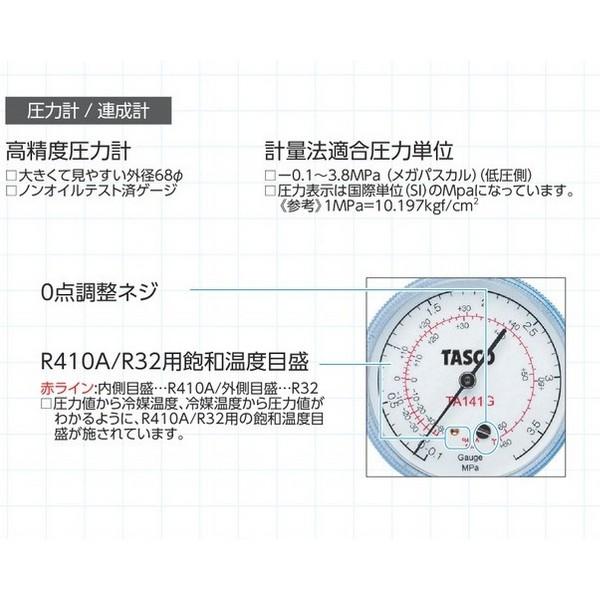 イチネンTASCO (タスコ):ボールバルブ式シングルゲージマニホールド