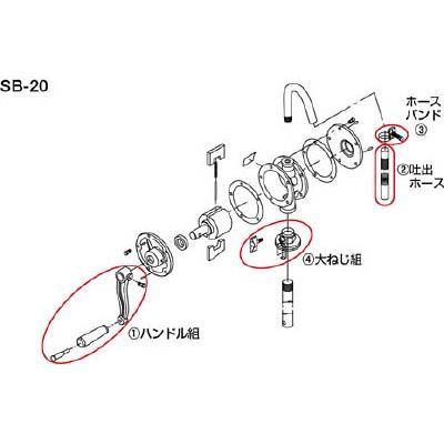 工進(KOSHIN): SB20用ハンドル組 001800901 “手廻しポンプ” (1個) 3211762｜cocoterrace｜03