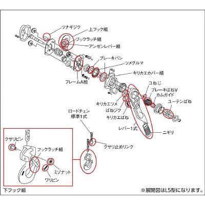 KITO(キトー):キトーレバーブロックL5形 LB008・LB010・LB016・LB025用部品 キリカエバネ L2BA008-92231｜cocoterrace｜03