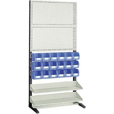 TRUSCO(トラスコ中山):UPR型パンチングラック 棚板・コンテナ付 両面 UPR-408N オレンジブック 3657612