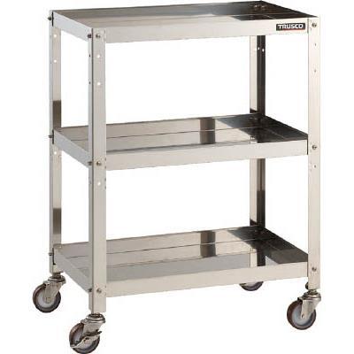 TRUSCO(トラスコ中山):クリーンラビット 75φウレタン車SUS金具 600×400×H810 3段 CRB-863SU オレンジブック