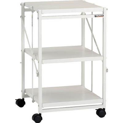 TRUSCO(トラスコ中山):スチール製ワゴン ワンタッチワゴン W464×D450×H700 3段 WTW-743 オレンジブック 4086341