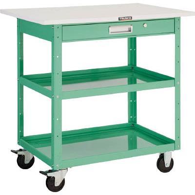 TRUSCO(トラスコ中山):イーグルワゴン 600X400 引出 天板付 YG色 EGW-762TV-YG オレンジブック 4749456