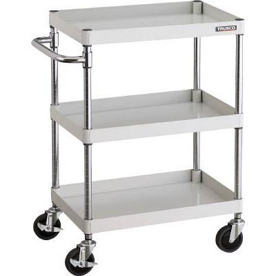 TRUSCO(トラスコ中山):ツールワゴンフェニックスワゴン省音 600X400XH880 3段ホワイト PEW-963-W オレンジブック
