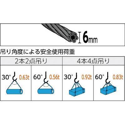 TRUSCO(トラスコ中山):玉掛けワイヤーロープ 段落し 6mmX2m TWD-6S2 オレンジブック 4891988｜cocoterrace｜02